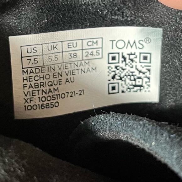 Toms Hyde Black Suede Lace‎ Up Ankle Wedge Boots Size 7.5 - Picture 8 of 9